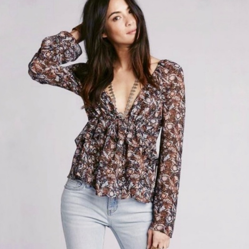 Free People Uptown Bell Sleeve Top